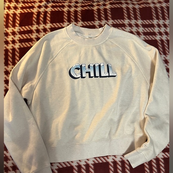 Fabletics Cream Fleece Women’s Sweatshirt size L - Picture 2 of 5